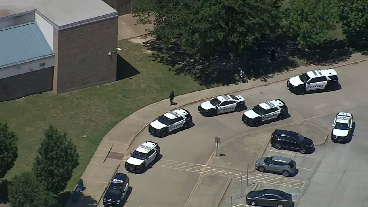 Police responded to reports of a shooting at Wilmer-Hutchins High School in Dallas, Texas, on Tuesday.