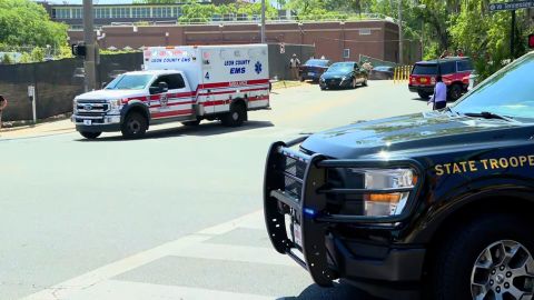 First responders work the scene of a reported shooting at the Florida State University campus in Tallahassee, Florida, on April 17, 2025.