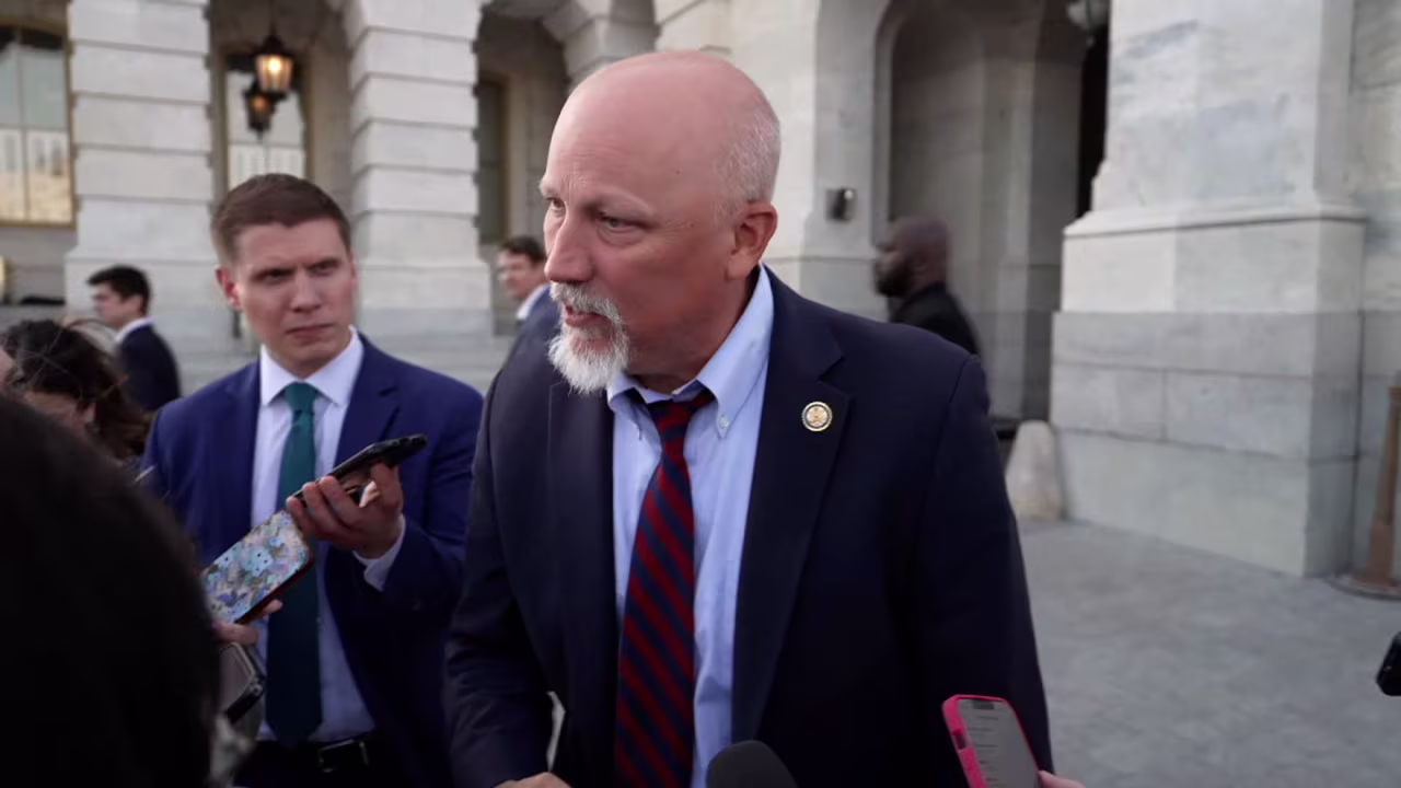Rep. Chip Roy speaks to members of the media on Tuesday.