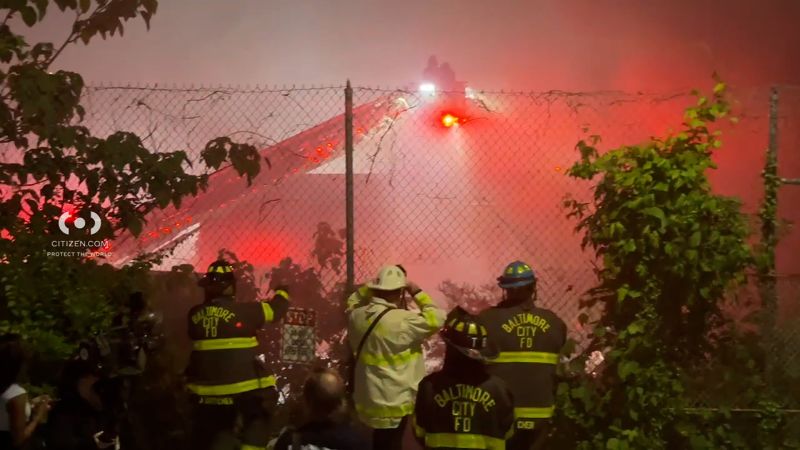 Train service disrupted in Baltimore due to large warehouse fire