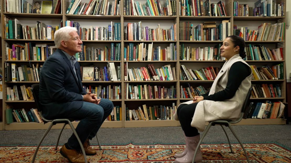 Michelle Rios speaks with John King in Bethlehem, Pennsylvania.