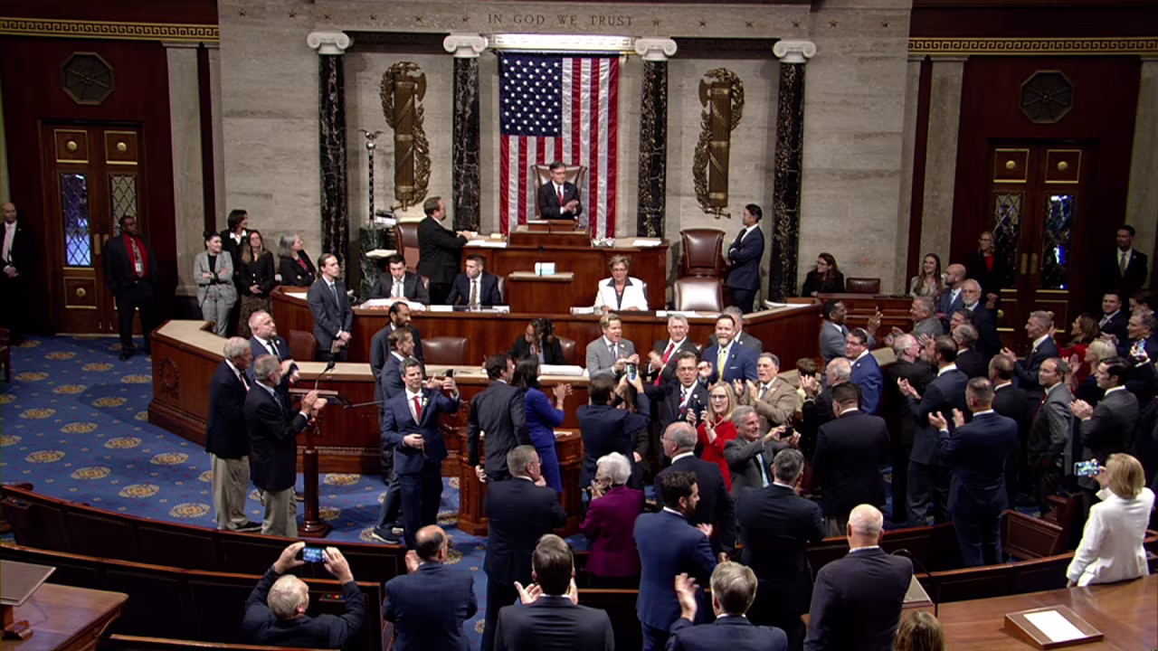 Members of the House of Representatives clap as they pass Donald Trump's domestic policy bill on July 3. 