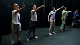 Actors rehearse for "Luigi the Musical" in San Francisco.