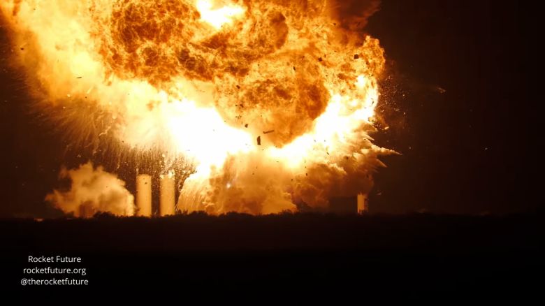 The moment a SpaceX Starship rocket exploded into a gigantic fireball.
