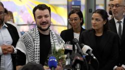 A crowd erupted into cheers for Mahmoud Khalil, his wife and child as they arrived at Newark Airport on Saturday following Khalil's released on bail from a Louisiana ICE detention center, more than three months after he was arrested outside his apartment on Columbia University’s campus. CNN's Gloria Pazmino was at the airport for his arrival, which included the presence of Congresswoman Alexandria Ocasio-Cortez.