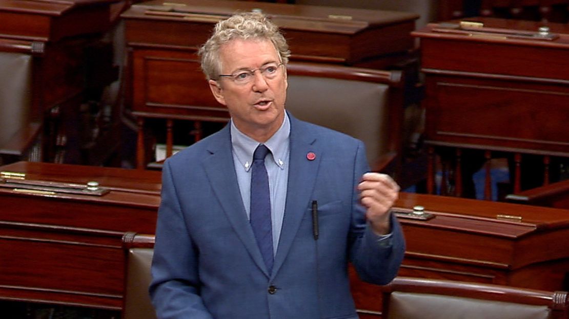 Sen. Rand Paul speaks on the Senate floor on Friday, June 27.