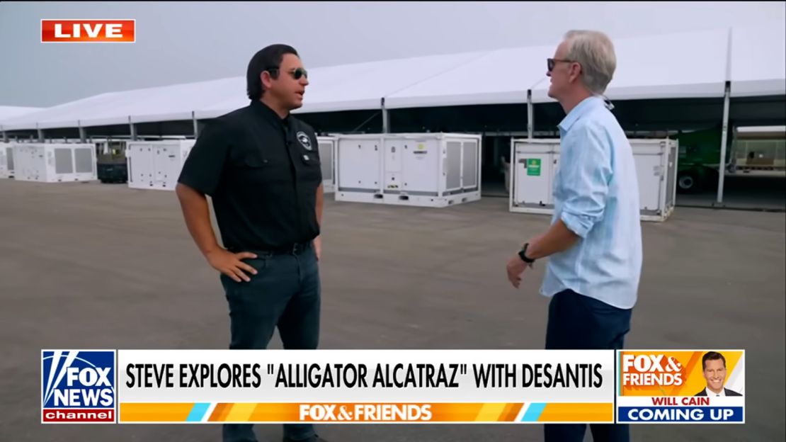 Florida Gov. Ron DeSantis appears on Fox News on June 27 to discuss the facility.