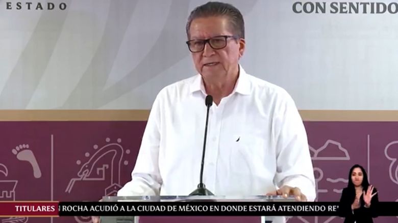 Sinaloa Secretary General Feliciano Castro Meléndez speaks during a press conference on Monday, June 30.