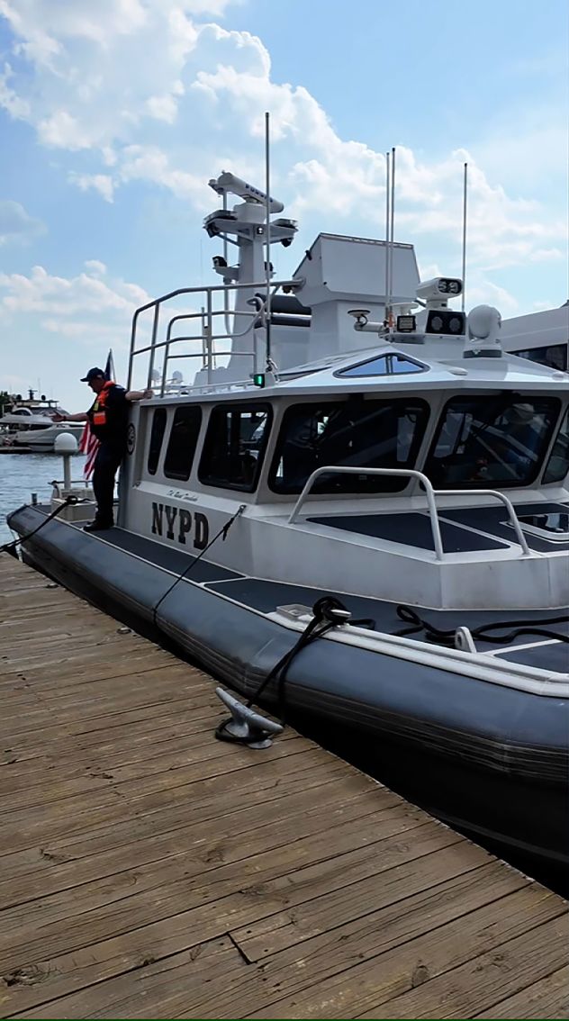 An NYPD patrol boat is seen ahead of the holiday on July 3, 2025.