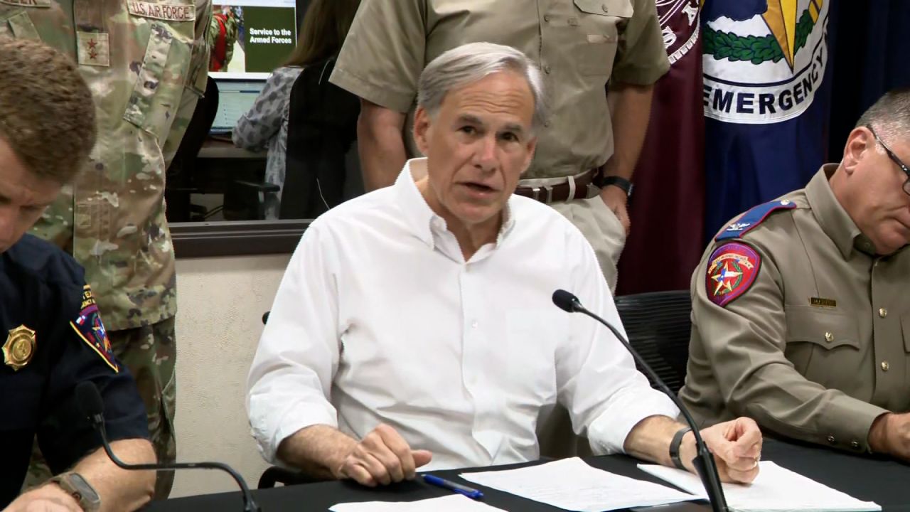 Texas Gov. Greg Abbott speaks during a press conference in Austin, Texas, on Sunday.