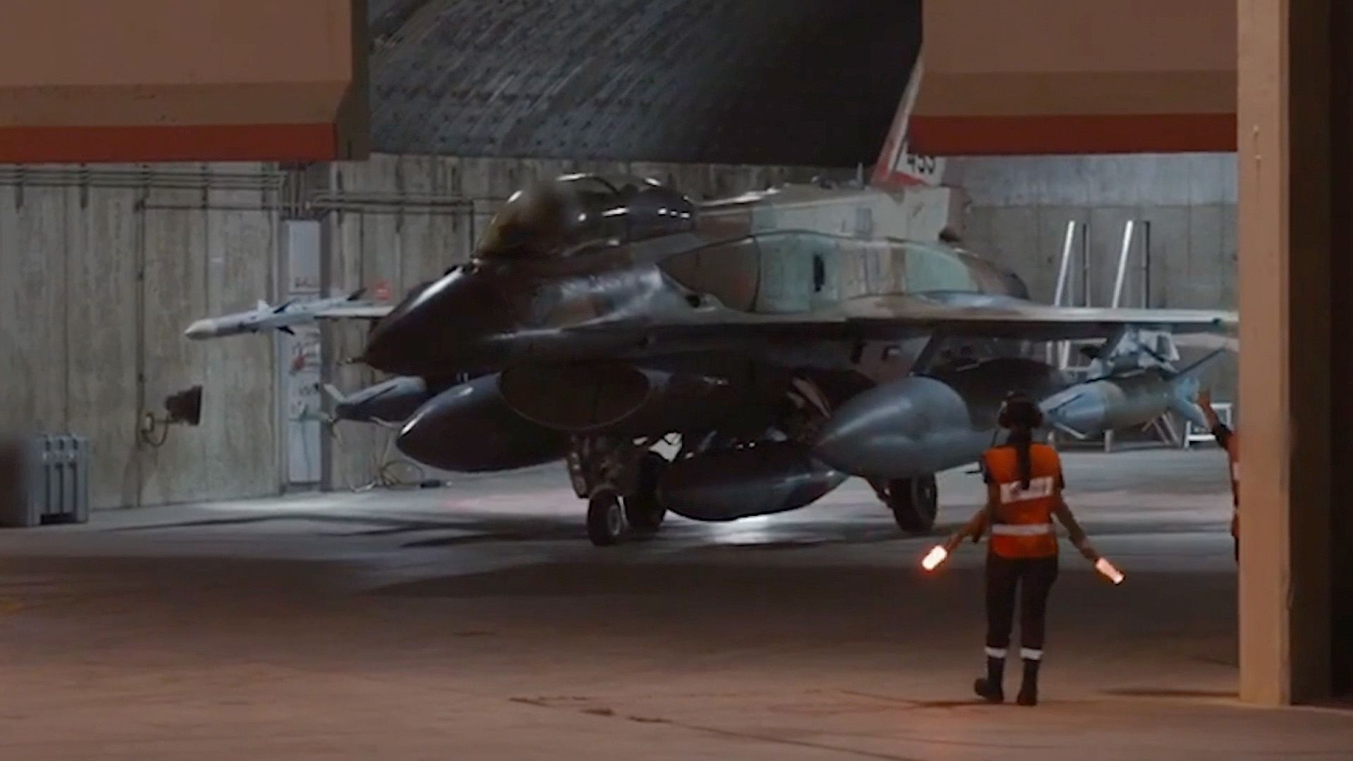 An Israeli military jet prior to the strikes on Yemen.