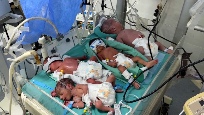 CNN found four babies in one incubator at a hospital in Gaza.
