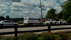 First responders arrive at the scene of a shooting in Lexington, Kentucky, on Sunday, July 13, 2025.
