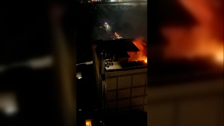 Shopping mall fire in Kut, Iraq, on July 17, 2025.