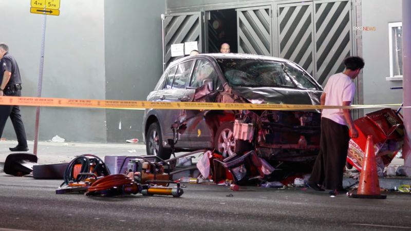 At least 30 hurt after vehicle strikes crowd outside Los Angeles nightclub. The driver was then shot by bystander, police say