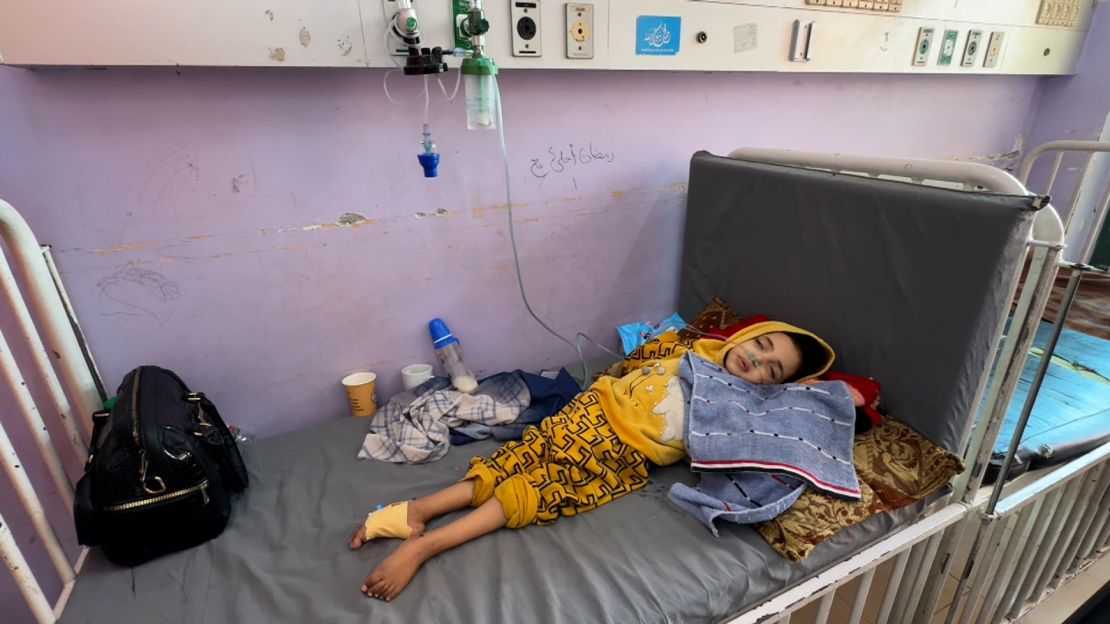 Razan Abu Zaher pictured in hospital on June 23.
