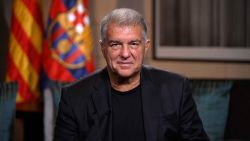  Barcelona president Joan Laporta is inteviewed by CNN Sports’ Amanda Davies on Wednesday, July 30.