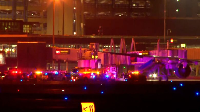 Emergency crews on the scene at Minneapolis-Saint Paul International Airport after a Delta Air Line flight made an emergency landing.