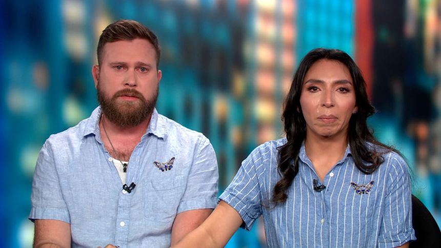 Sky Roberts, the brother of Virginia Giuffre, along with his wife Amanda, appear on CNN on Thursday.