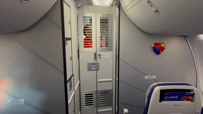 Southwest Airlines planes takeoff with barrier to protect the cockpit when the door is opened mid-flight