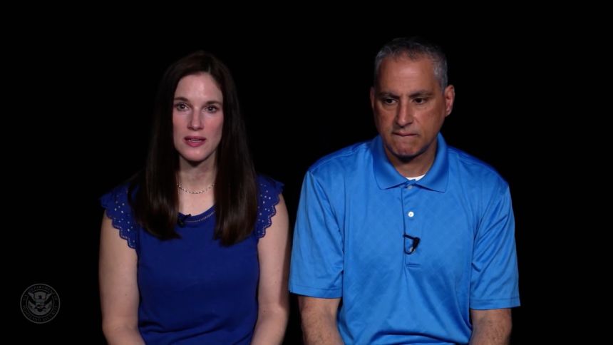 Michelle and Joe Abraham speak about their daughter, Katie, in a video released by the Department of Homeland Security.