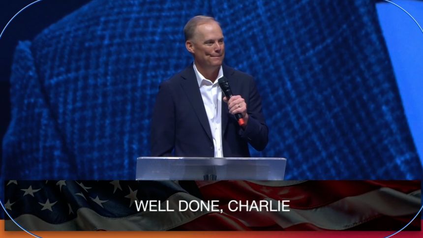 Pastor Luke Barnett speaks at Dream City Church in Phoenix on September 14.