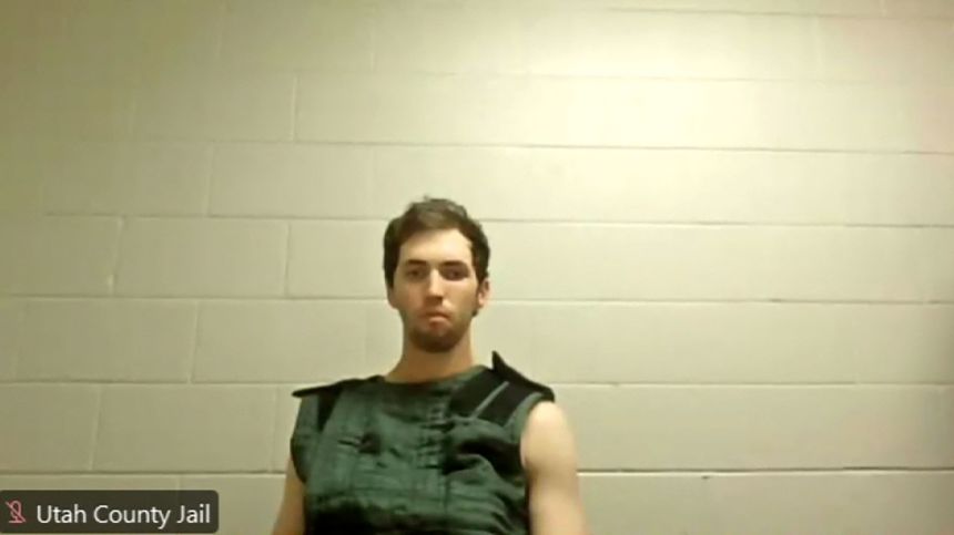 Tyler Robinson virtually appears for a court appearance on Tuesday.