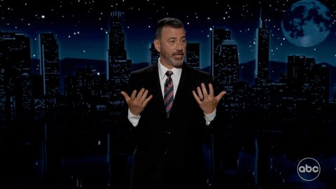 Jimmy Kimmel gets emotional during his return to his late-night show on ABC on September 23, 2025.