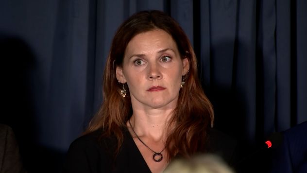 Rachel Crafton at a press conference announcing her lawsuit Wednesday in Washington DC.
