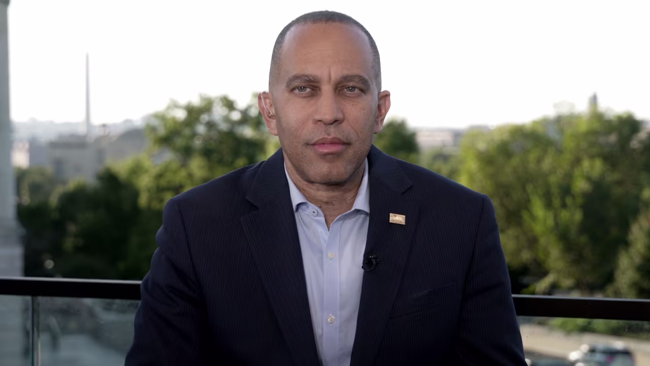House Minority Leader Hakeem Jeffries appears on CNN on Wednesday.