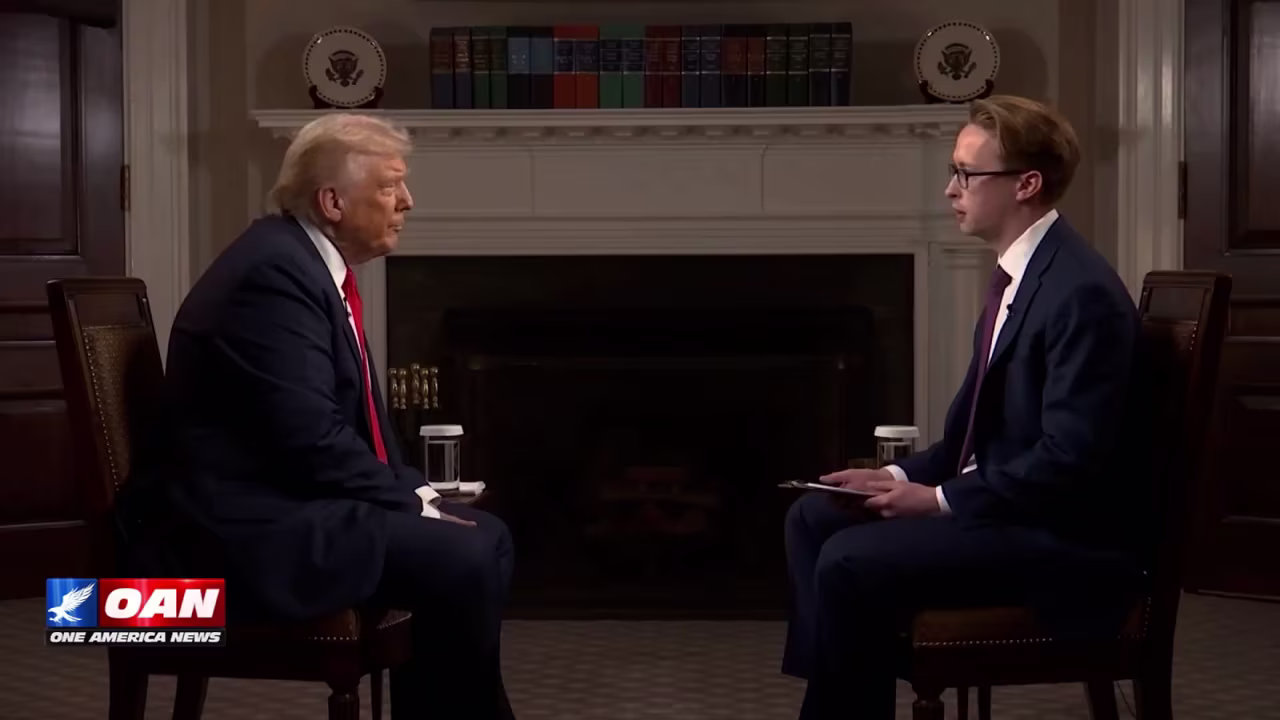 President Trump took part in an interview with OAN that will air on Thursday.