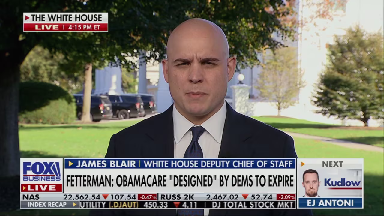 President Donald Trump’s deputy chief of staff James Blair appears on Fox News on Thursday.