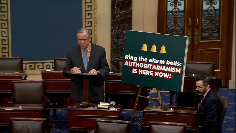 Senator delivers marathon filibuster speech