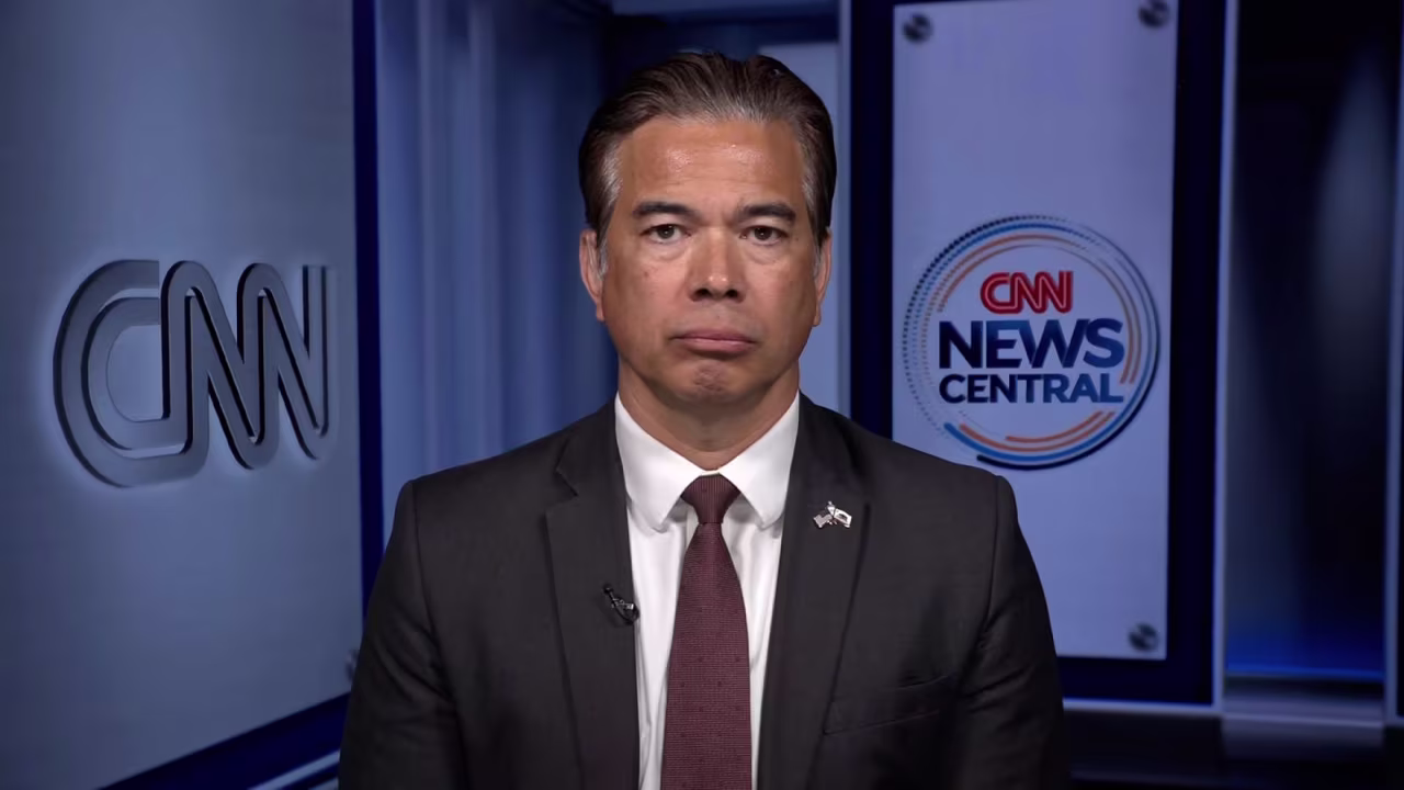 California Attorney General Rob Bonta appears on CNN on Wednesday.