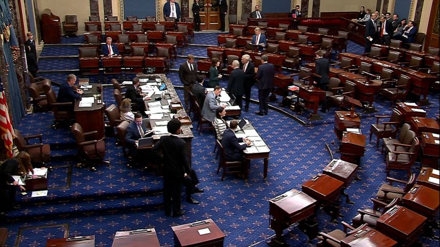 The floor of the US Senate on Monday, November 10, 2025.