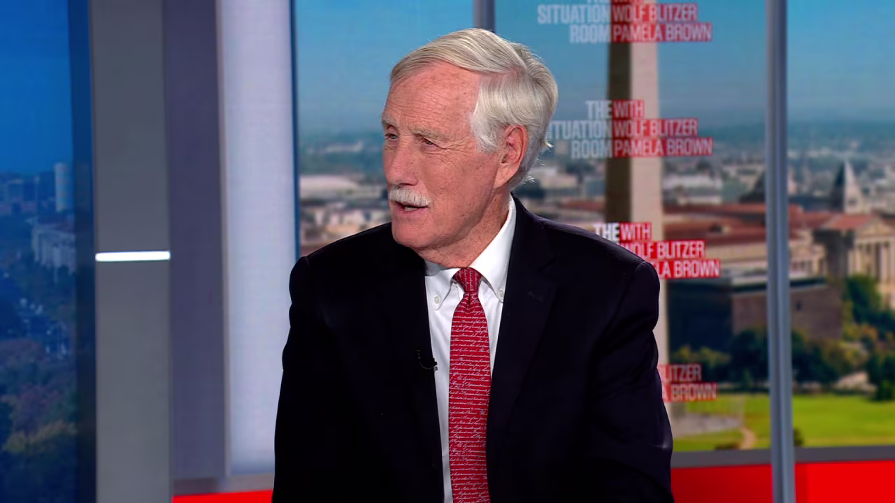 Sen. Angus King speaks with CNN on Monday.
