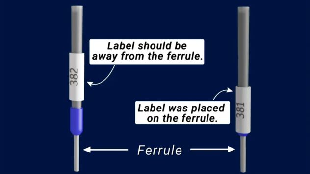 NTSB graphic shows where a label was improperly placed on a low voltage signal wire onboard the Dali container ship, which ultimately caused a blackout leading to the collision and collapse of the Francis Scott Key Bridge in Baltimore.