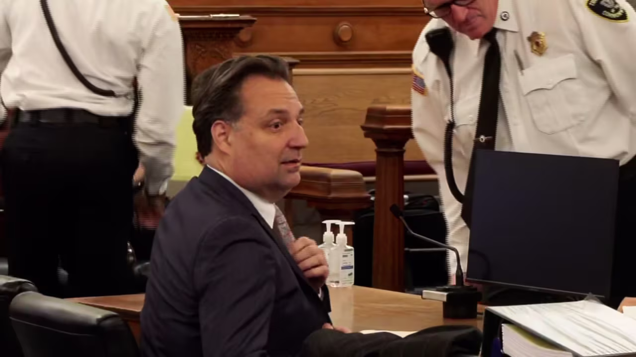 Brian Walshe appears in court for his murder trial on Tuesday in Dedham, Massachusetts.