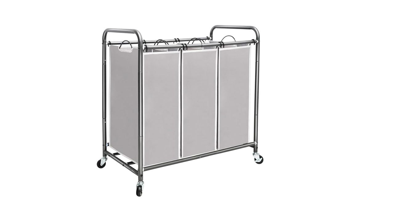 Storage Maniac 3 Bag Laundry Hamper Cart With Heavy Duty Rolling Lockable Wheels and Removable Bags.jpg