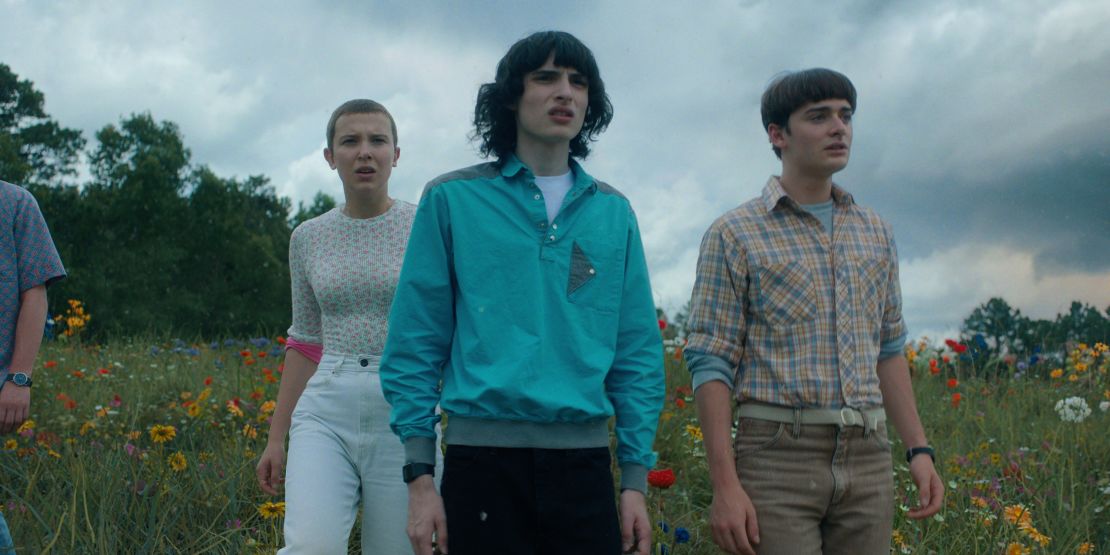 Millie Bobby Brown as Eleven, Finn Wolfhard as Mike Wheeler and Noah Schnapp as Will Byers 