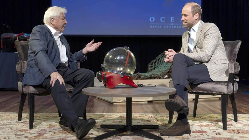 David Attenborough tells Prince William he was appalled to see what humanity has done to the ocean