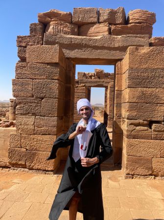 <strong>Lonely times:</strong> “The reality is that 95% of the time I was alone,” says Mofid, seen during a trip to Sudan in 2022. “You have to really learn to get comfortable being lonely and kind of love it in a way." Sudan