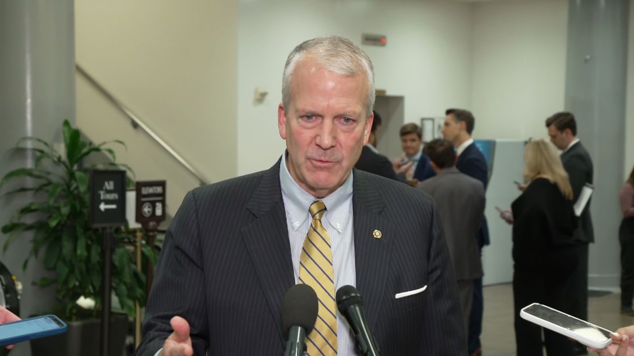 Sen. Dan Sullivan speaks with the media on Wednesday, September 25.