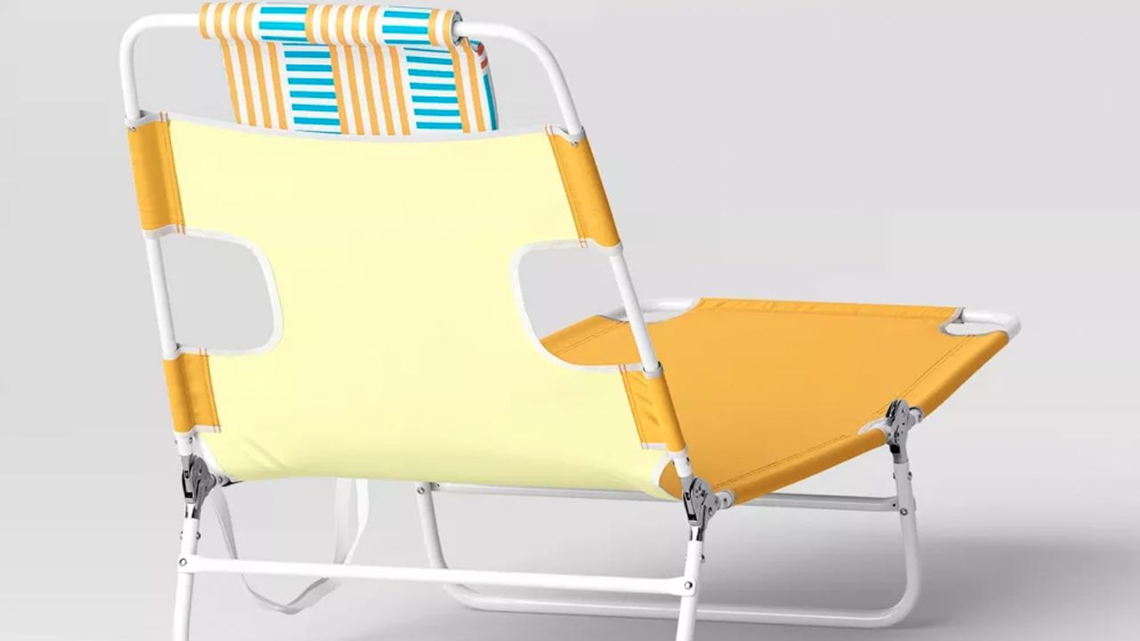 Sun Squad Recycled Fabric Outdoor Portable Beach Lounger with Headrest .jpg