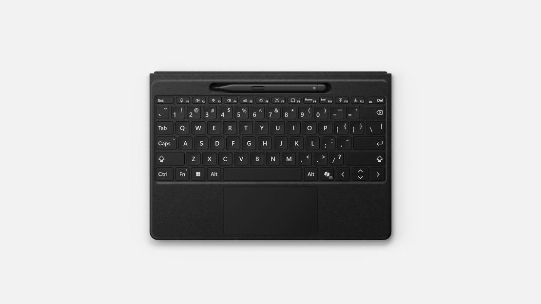 The Surface Pro Flex keyboard with bold type text