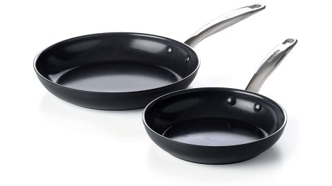 GreenPan Prime Midnight Hard Anodized Healthy Ceramic Nonstick 8-Inch and 10-Inch Frying Pan Skillet Set