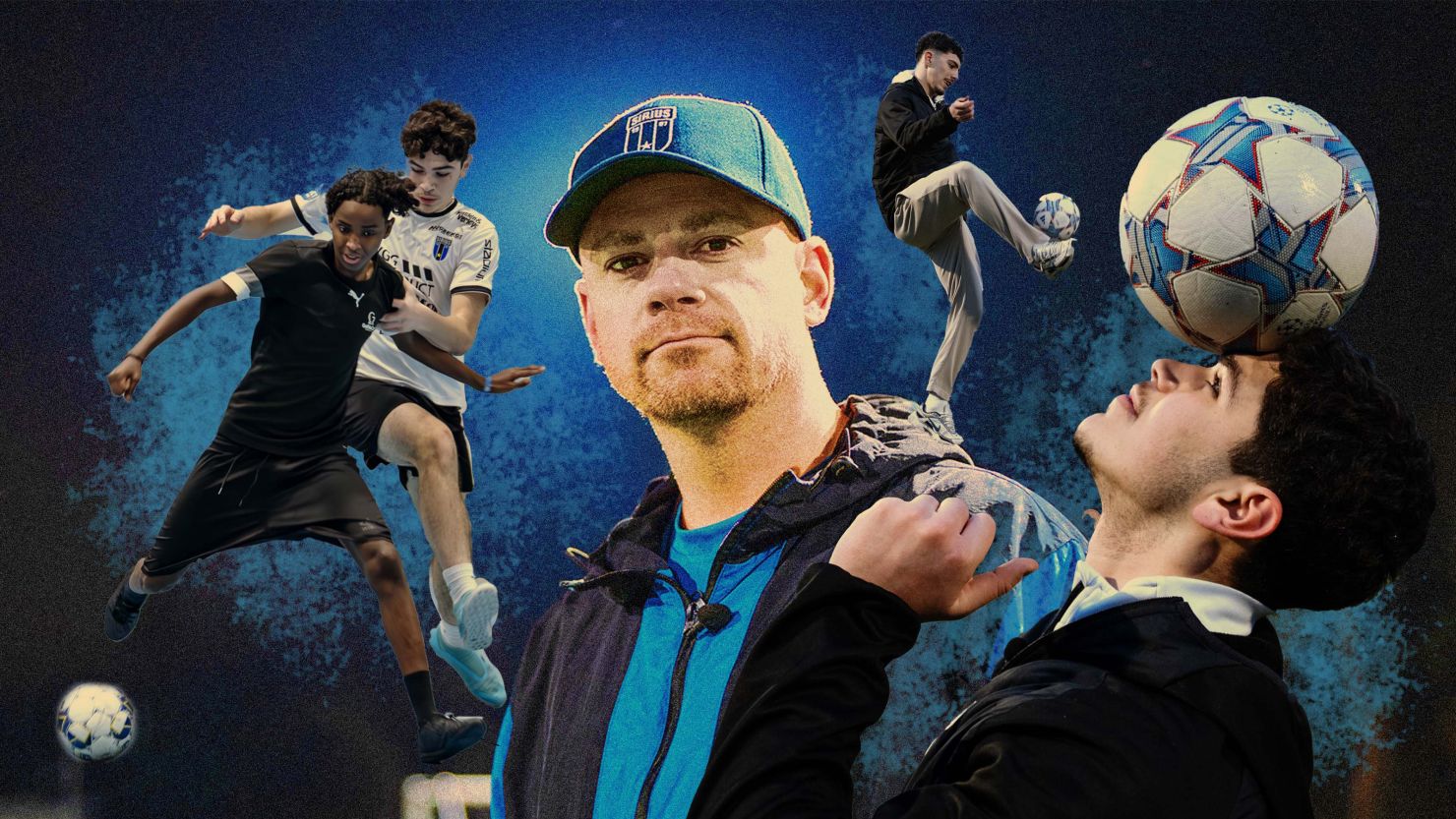 Robert Wirehag (center) arranges youth soccer games in the Swedish city of Uppsala.