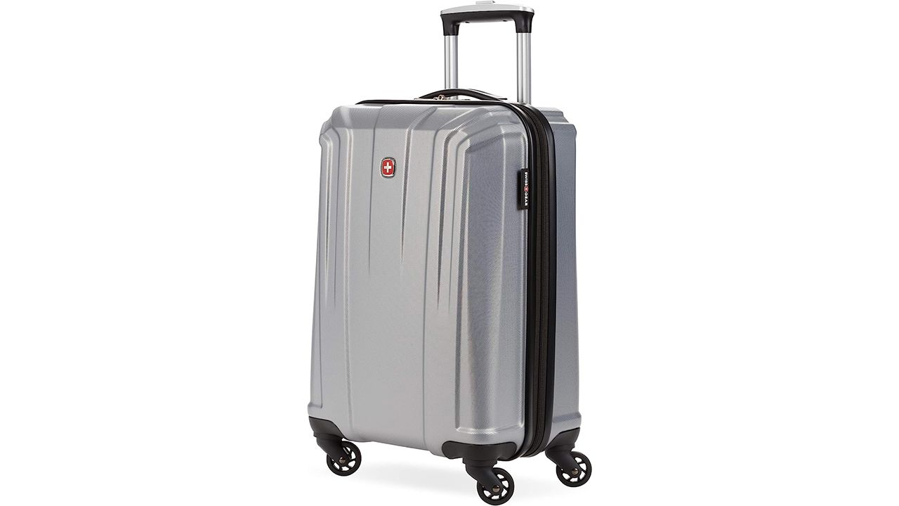 A photo of a silver SwissGear 3750 carry-on bag