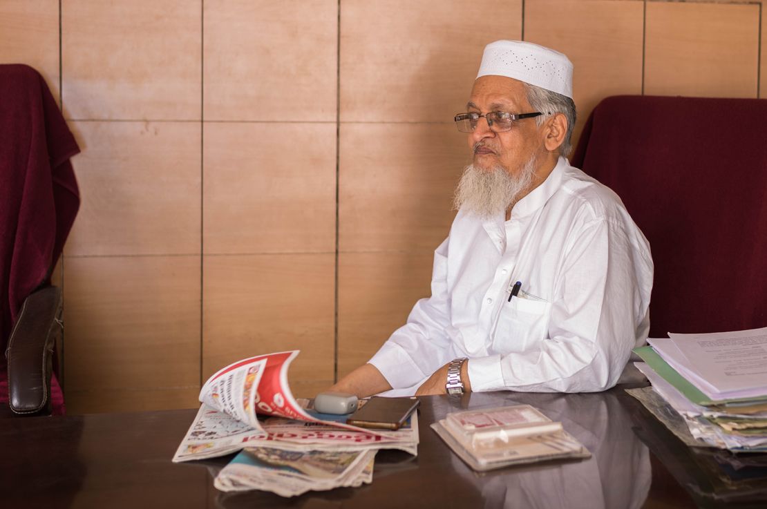 Syed Mohammad Yaseen at his office in Varanasi.