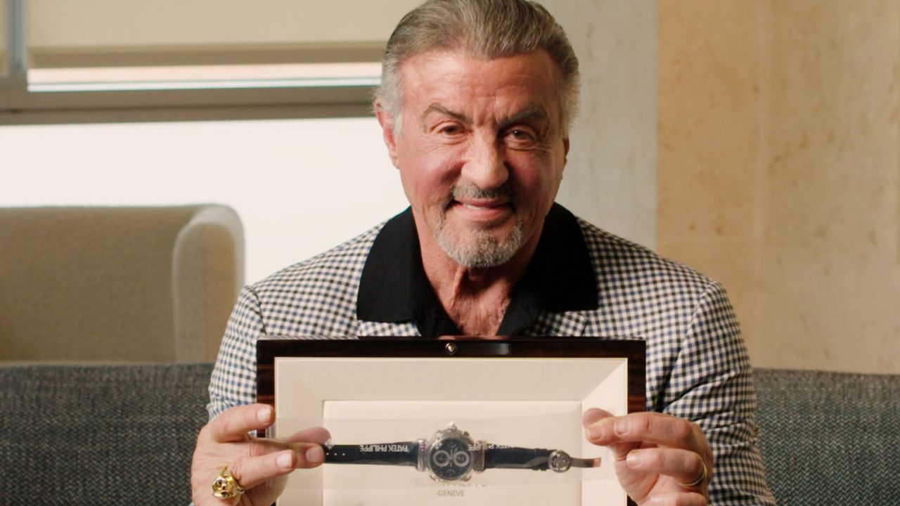 Sylvester Stallone with the Patek Philippe Grandmaster Chime.